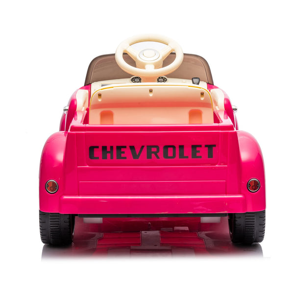 English Elm 12v Chevrolet 3100 Licensed Vintage Pickup Ride on Truck with Led Lights and Parent Remote Pink W1578P214161