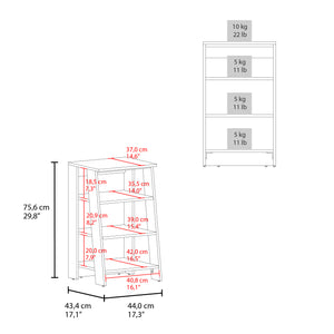 English Elm Linen Vertical Storage Cabinet 29.7"H with Four Open Shelves and Sturdy Legs for Compact Rooms Black 34.65 L x 18.5 W x 3.15 H B097P250830