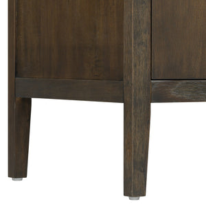 English Elm U_style Farmhouse Pine Veneer Buffet Cabinet with Double Doors for Kitchen or Entryway Dark Brown N711P410389B
