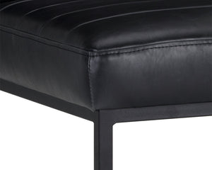 Sunpan Spyros Modern Dining Chair Set of 2 - Sleek Black Powder Coated Steel Frame with Faux Leather Elegance Coal Black