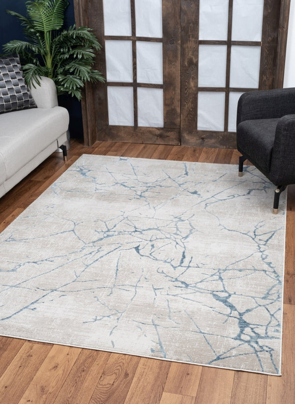 English Elm Elegance Low-Pile Blue Area Rug 2 Ft. 7 In. X 7 Ft. 3 In. – Soft, Durable, Pet-Friendly Design! B186P181042