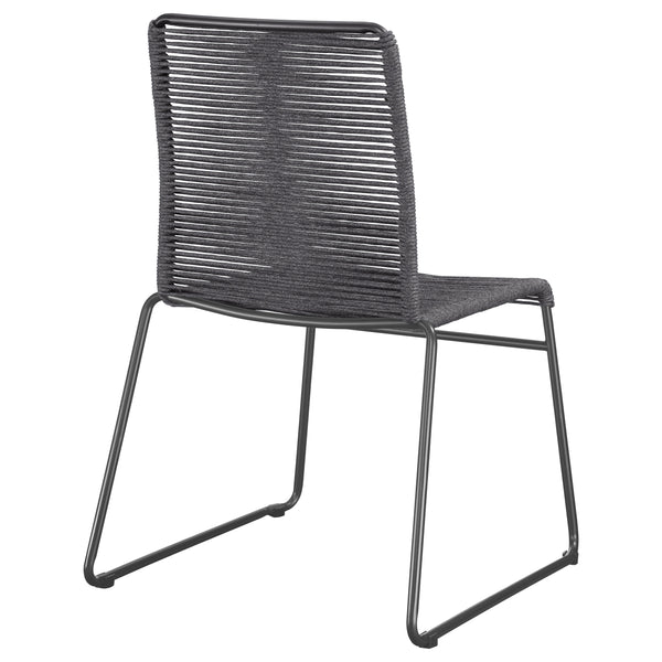 English Elm Jerome Charcoal Woven Rope Stackable Chairs (Set Of 2) - Modern Rustic Design For Any Space B062P344938