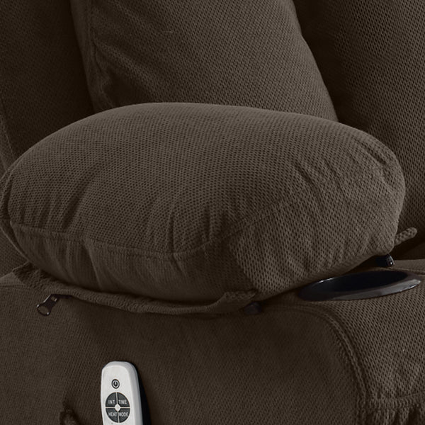 English Elm Swinging Velvet Recliner Chair with Massage Heat Usb Port and 360 Swivel Lounge Seat Brown W1807P298214