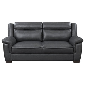 English Elm Hawthorne Modern Grey Sofa with Pillow-Top Arms, Lush Cushioning, Contrasting Seat Accent, 77"W Elegant Design B062P357806