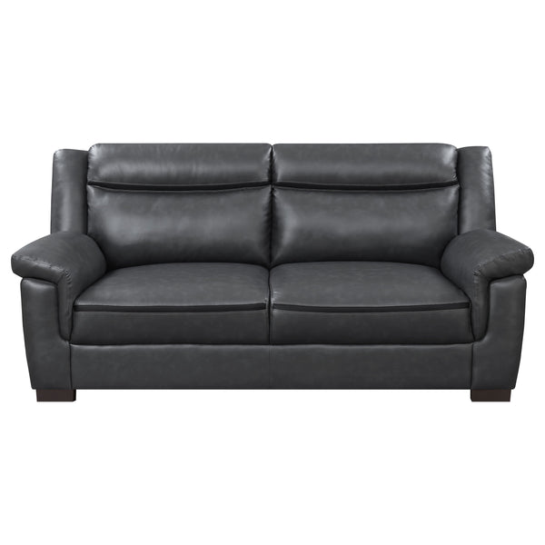 English Elm Hawthorne Modern Grey Sofa with Pillow-Top Arms, Lush Cushioning, Contrasting Seat Accent, 77"W Elegant Design B062P357806