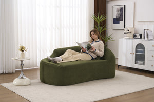 English Elm Ly-048 Chenille Curved Chaise Loveseat Sleeper Sofa Deep Seat Modern Living Room W2231P401728