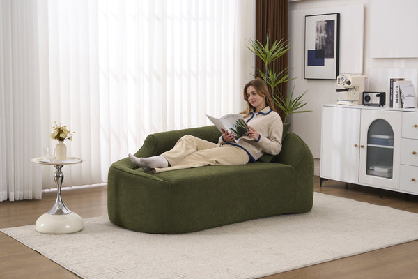 English Elm Ly-048 Chenille Curved Chaise Loveseat Sleeper Sofa Deep Seat Modern Living Room W2231P401728