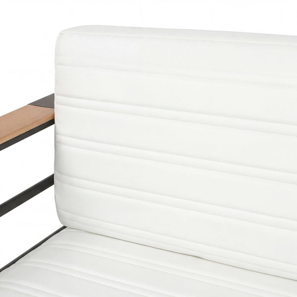 English Elm Giovanna Outdoor Club Chair Powder Coated Aluminum Slatted Resort Patio Seat N776P449941W