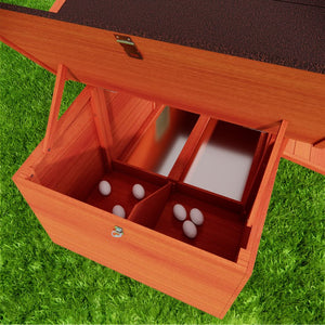 English Elm Large Wooden Backyard Chicken Coop with Dual Nesting Boxes and Leakproof Pullout Tray W3166P331246