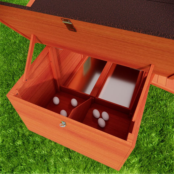 English Elm Large Wooden Backyard Chicken Coop with Dual Nesting Boxes and Leakproof Pullout Tray W3166P331246