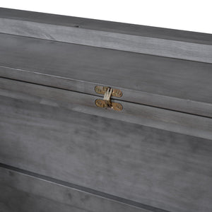 English Elm Queen Murphy Wall Bed with Rattan Panel Cabinet and Storage Drawers for Studio Rooms Gray LP000676AAE