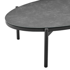 English Elm Novante Aluminum and Ceramic Outdoor Coffee Table - Lightweight, Rust-Resistant, All-Weather 52x29x16" B2736P354327