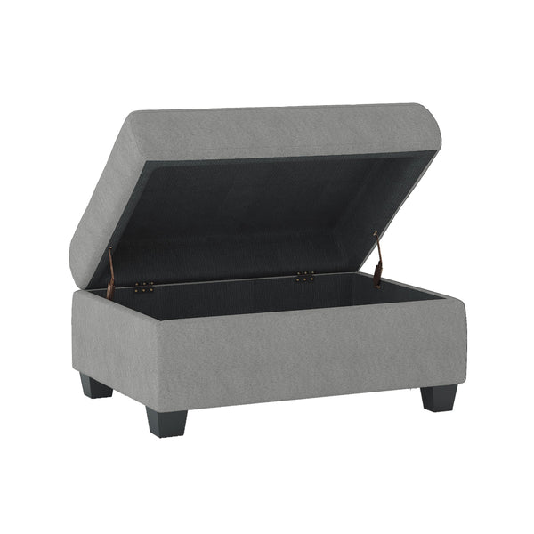 English Elm Modern Maston Gray Microfiber Storage Ottoman with Tufted Top, 33" x 24" Compact Seat & Hidden Bin B011P232146