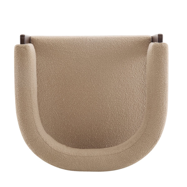 English Elm Christopher Knight Home® - Modern Boucle Upholstered Accent Armchair with Barrel Back, Walnut Legs, Plush Texture for Living Room Comfort Light Camel,Walnut 29.5 L x 25.5 W x 14.5 H N776P205886M