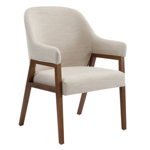 English Elm Modern Rubberwood Dining Chair Set Sculptural Curved Back Upholstered Seat Walnut Frame N768P391131B