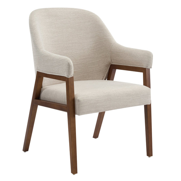 English Elm Modern Rubberwood Dining Chair Set Sculptural Curved Back Upholstered Seat Walnut Frame N768P391131B