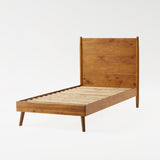 Christopher Knight Home® Hand-Painted Mid-Century Twin Bed in Sustainable Acacia Wood Veneer - 79.00 x 43.00 x 46.50