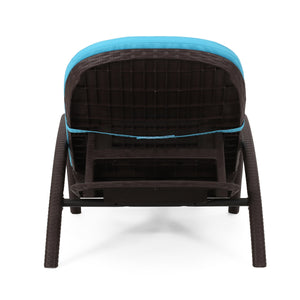 English Elm Christopher Knight Home® - Mikael Chaise Lounge With Cushion - Ergonomic Dark Brown Design For Ultimate Indoor & Outdoor Comfort 70798.00DBLU