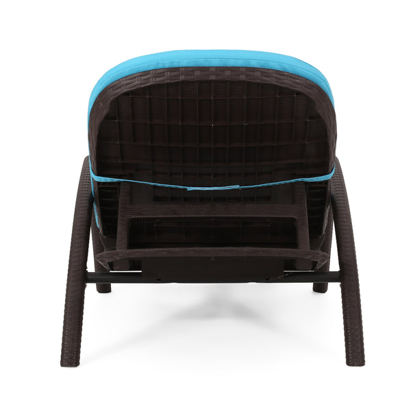 English Elm Christopher Knight Home® - Mikael Chaise Lounge With Cushion - Ergonomic Dark Brown Design For Ultimate Indoor & Outdoor Comfort 70798.00DBLU