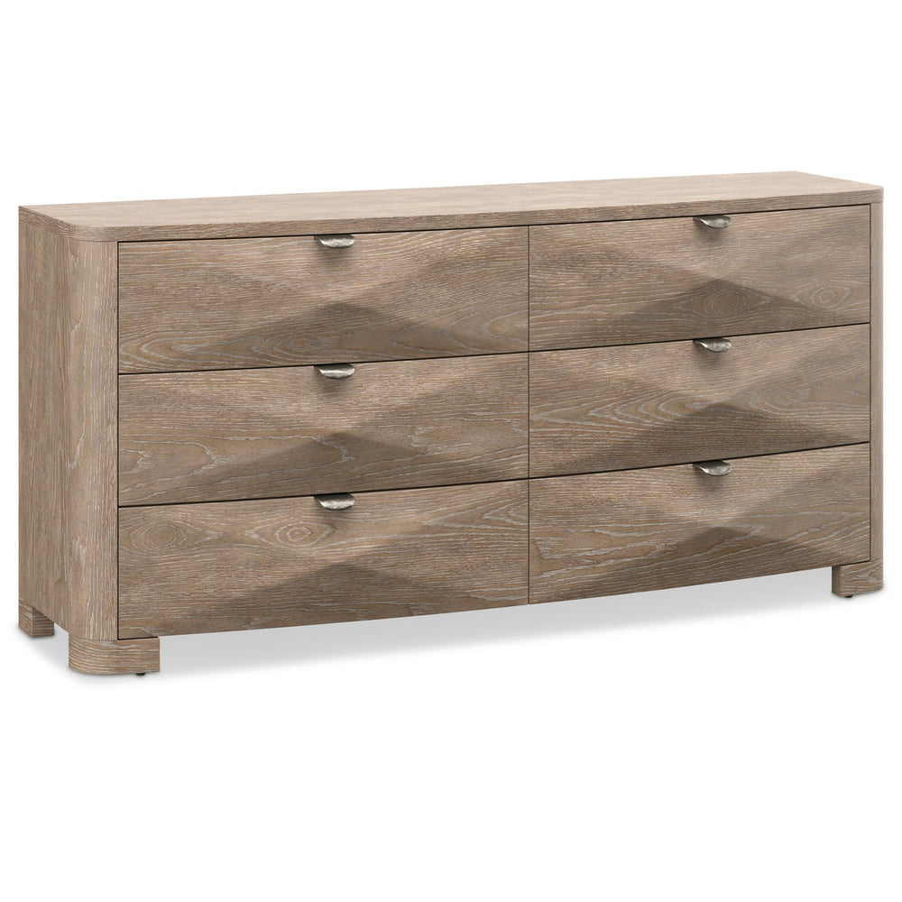 Bernhardt Bernhardt Aventura Marcona 6-Drawer Bow-Front Dresser With Pyramid Drawer Faces & Soft-Close Drawers 318054