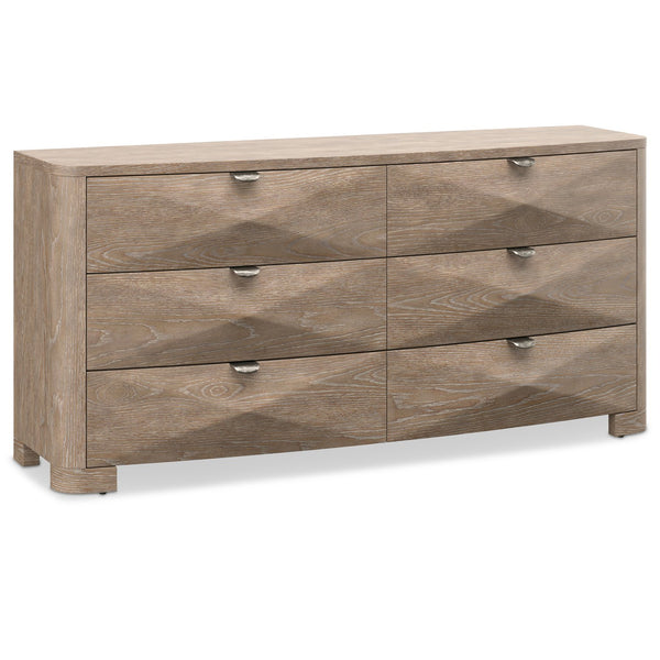 Bernhardt Bernhardt Aventura Marcona 6-Drawer Bow-Front Dresser With Pyramid Drawer Faces & Soft-Close Drawers 318054
