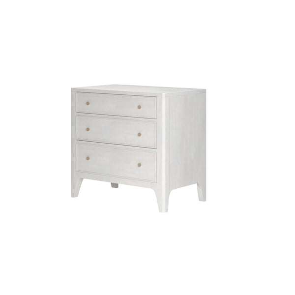 Mezzanine Nightstand - Vintage-Inspired Elegance with Three Drawers in Dove Gray Finish & Nickel Hardware