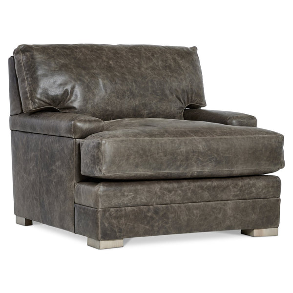 Bernhardt Bernhardt Burnham Leather Chair With Deep Cushion, Tailored Stitching, Lush Premium Leather, Modern Style 7202LO