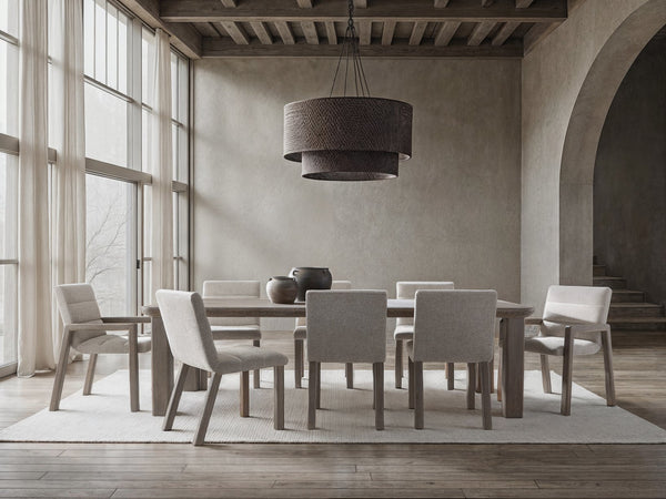 Bernhardt Bernhardt Monolith Side Chair With Channel-Tufted Upholstery, Wire-Brushed Oak Frame, Performance Fabric 343543