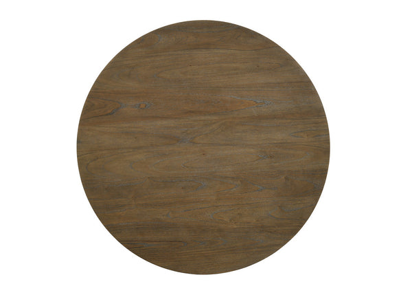 English Elm Fiorella Round Walnut Dining Set Seats Four with Upholstered Off White Chairs B2749S00001