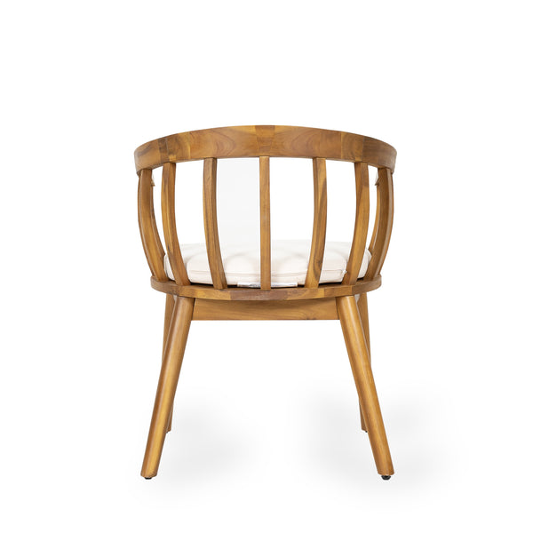 English Elm Christopher Knight Home® - Klismos Teak Dining Armchair Set of 2 — Ergonomic Curved Back, Solid Acacia Wood, Minimalist Elegance N775P250605T