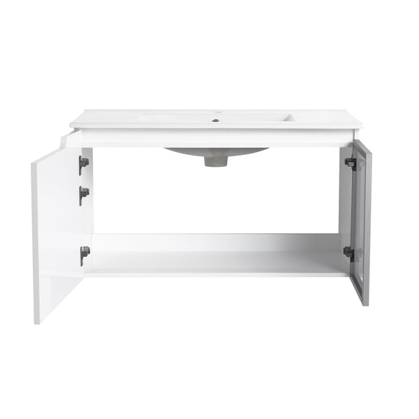 English Elm 60" Freestanding Double Sink Bathroom Vanity with Soft-close Doors and Three Drawers W999S00531