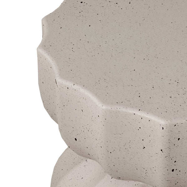 English Elm 13" Modern Outdoor Indoor Waterproof Cement Side & Coffee Table Set, Durable 265lb Capacity Patio Seating White W757P332044