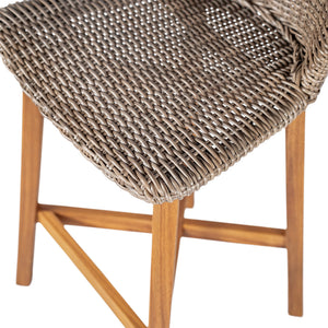 English Elm Christopher Knight Home® - Lymington Outdoor Bar Stool Set of 2 — Durable Acacia & Wicker Craft, Ergonomic 105° Backrest Comfort Light Brown,Teak N775P278094B