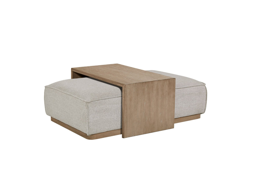 English Elm Ottoman & Tray Table - Versatile Gray Upholstered Design For Stylish Living Room Comfort & Functionality B2699P298405-GIGA