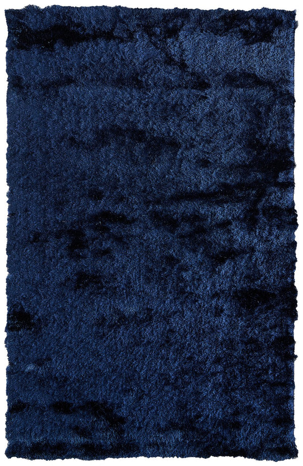 Feizy Rugs 4944550f Indochine Plush Hand-tufted Polyester Shag Rug - Luxurious High Pile For Contemporary Spaces Blue,Black Polyester 4944550fdbl000a25