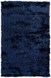 Feizy Rugs 4944550f Indochine Plush Hand-tufted Polyester Shag Rug - Luxurious High Pile For Contemporary Spaces Blue,Black Polyester 4944550fdbl000a25