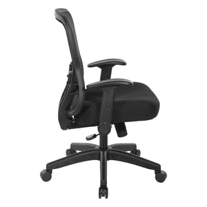 OSP Home Furnishings Deluxe Ergonomic Mesh Office Chair with Memory Foam Seat and Four Way Adjustable Arms 529R-3R2N1F2