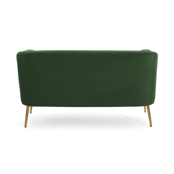 English Elm Christopher Knight Home® - LOVESEAT modern 51" two-seater with textured fabric, firm foam & sinuous springs, sleek black legs for compact spaces Retro Green 74868.00IRNFRGRN