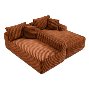 English Elm 105'' Modular L-shape Sectional Corduroy Couch Deep Seat Chaise Living Room Lounge W1117P387987