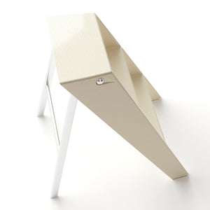 English Elm Home Foldable Ladder Frame multi-use ABS+Steel stool side table bookshelf anti-slip compact stand White W3318P308256