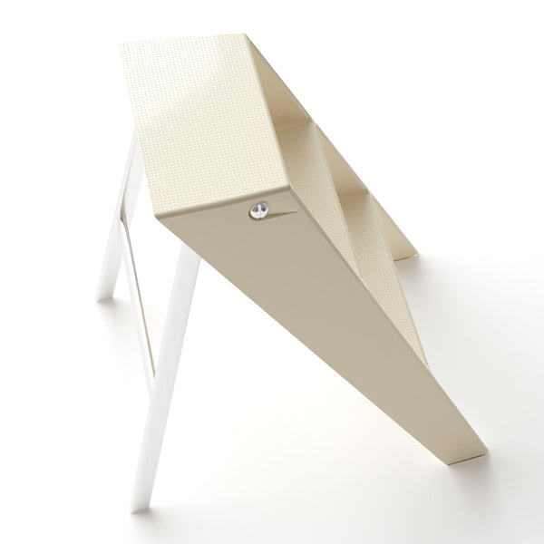 English Elm Home Foldable Ladder Frame multi-use ABS+Steel stool side table bookshelf anti-slip compact stand White W3318P308256