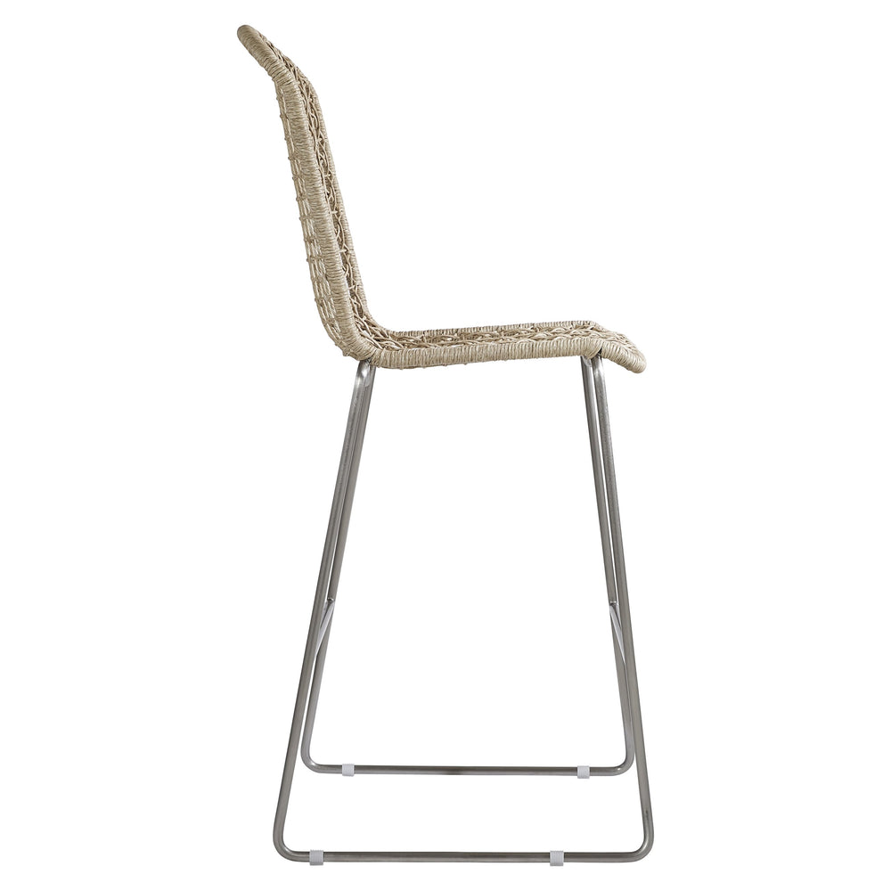 Bernhardt Bernhardt Carmel All-Weather Bar Stool — Hazelnut Twisted Abaca Wicker On Powder-Coated 304 Steel X03584