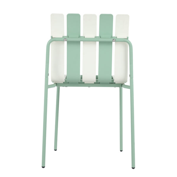 English Elm Holiday Stackable Pp Stripe Dining Chairs Set of Four Weatherproof Cafe Patio Seating W3450P447386