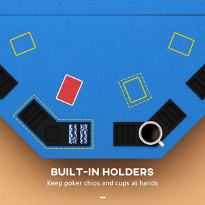 English Elm Soozier Foldable 47" Octagon Poker Table For 8 Players - Compact Casino Experience With Drink Holders W2225P217197-GIGA