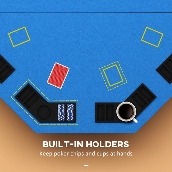 English Elm Soozier Foldable 47" Octagon Poker Table For 8 Players - Compact Casino Experience With Drink Holders W2225P217197-GIGA