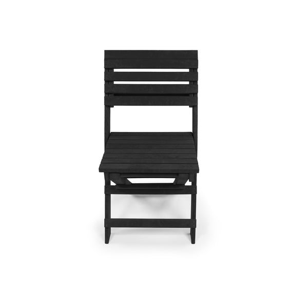 English Elm Coastal Bay Recycled Hdpe Folding Bistro Chair for Patio and Balcony Use Black B2745P409662