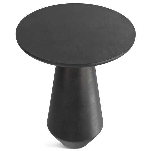 English Elm Gloria Cast Aluminum Side Table in Graphite Finish — Handcrafted, Textured 19" Round Top, Versatile Decor Piece B136P239041