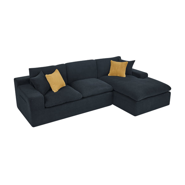 English Elm Cloud Sectional Sofa High Density Foam Deep Seat Modern Living Room Couch W5568S00002
