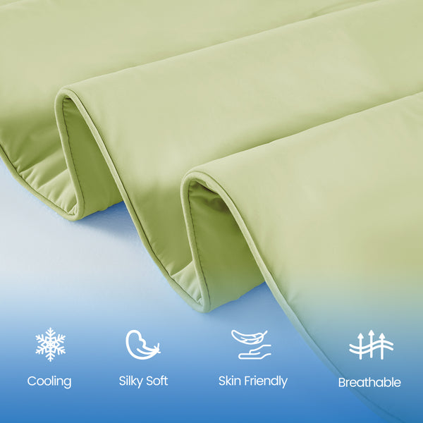 English Elm 1-piece Queen Cooling Comforter Nylon Spandex Shell Wave Quilted Breathable Lightweight Fill Sage B035P408414