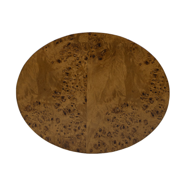 English Elm Jennifer Taylor Home - Nebula 20" Oval Accent Side Table - Medium Brown Walnut Burl Wood For Elegant Living Spaces B2719P292913